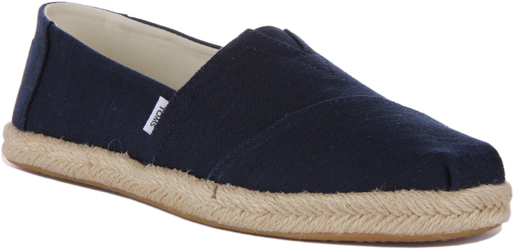 Toms Alpargata Rope Scarpe da ginnastica vegane in tela riciclata da donna in marina