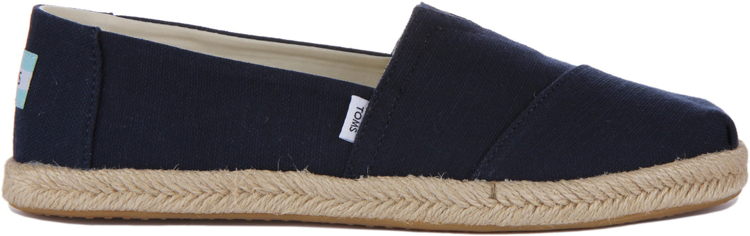 Toms Alpargata Rope Scarpe da ginnastica vegane in tela riciclata da donna in marina