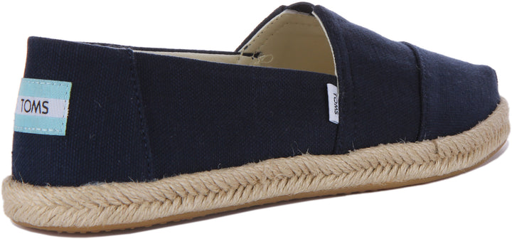 Toms Alpargata Rope Scarpe da ginnastica vegane in tela riciclata da donna in marina