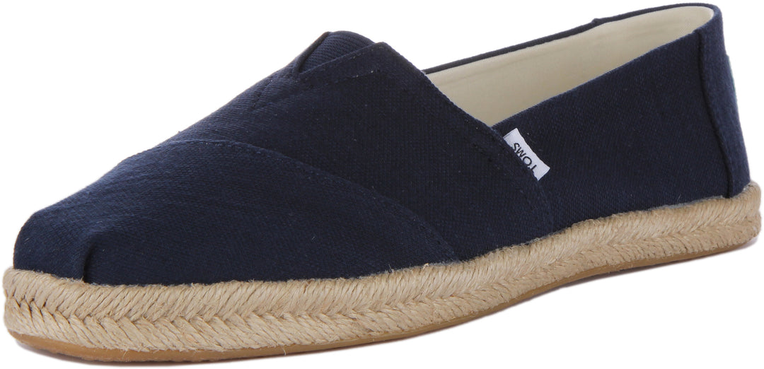 Toms Alpargata Rope Scarpe da ginnastica vegane in tela riciclata da donna in marina