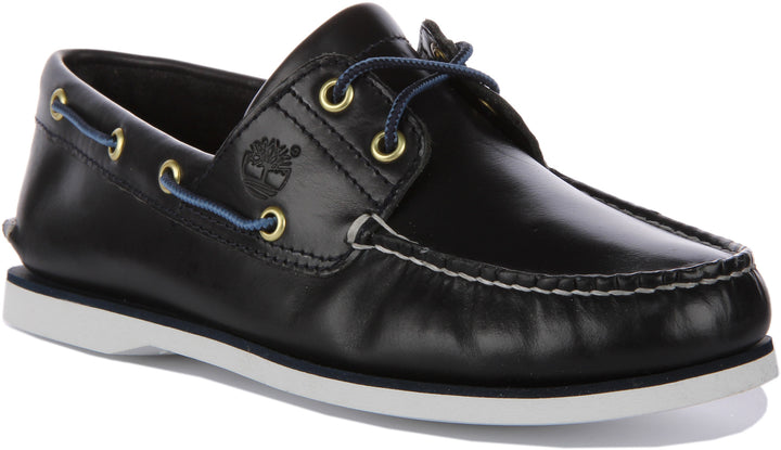 Timberland A5Qu8 2 Eyelet Boat Shoes In Navy For Men