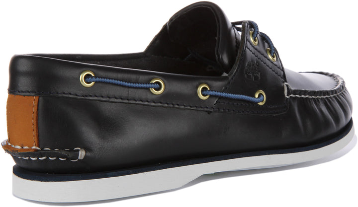 Timberland A5Qu8 2 Eyelet Boat Shoes In Navy For Men