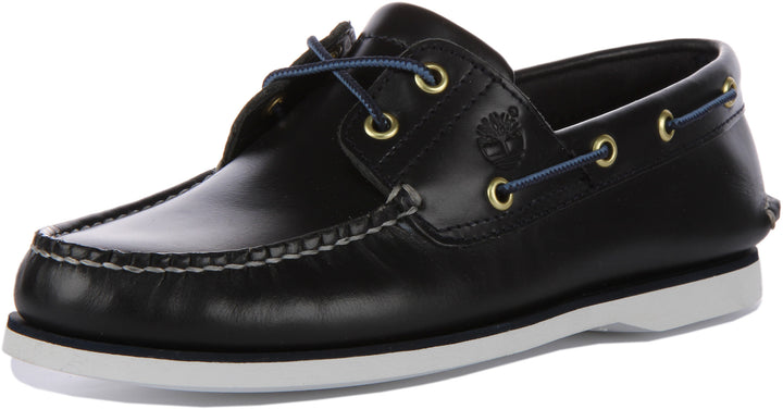 Timberland A5Qu8 2 Eyelet Boat Shoes In Navy For Men