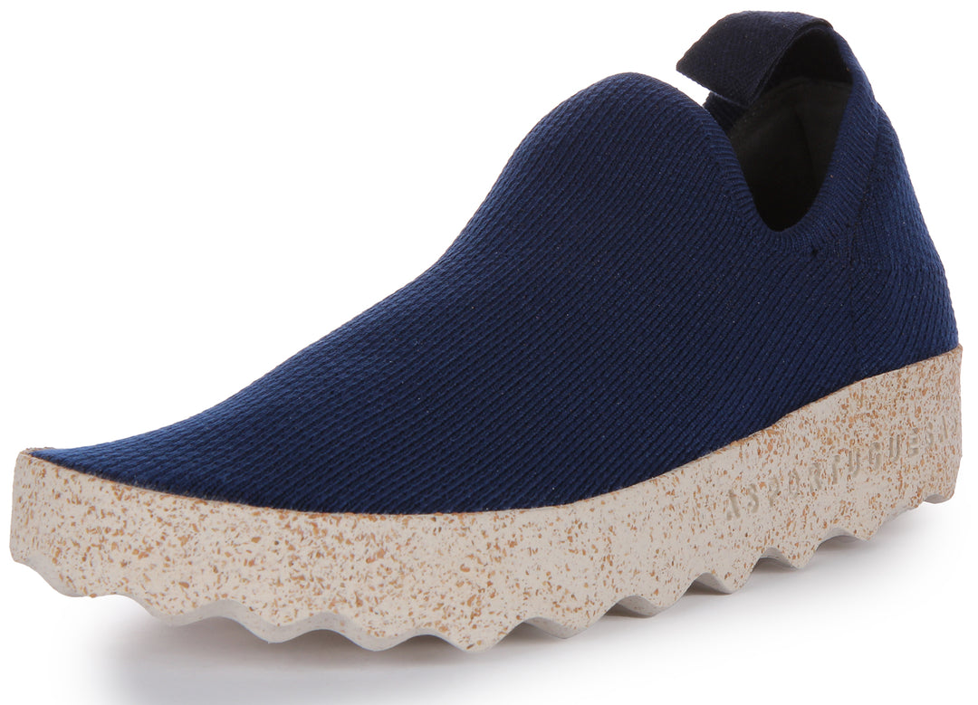 Asportuguesas Care in Navy for Men Zapato de corcho elástico