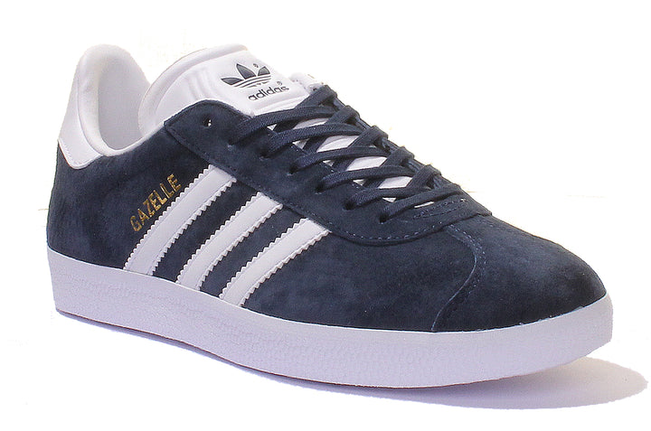 Adidas Gazelle Suede Leather Trainers In Navy White