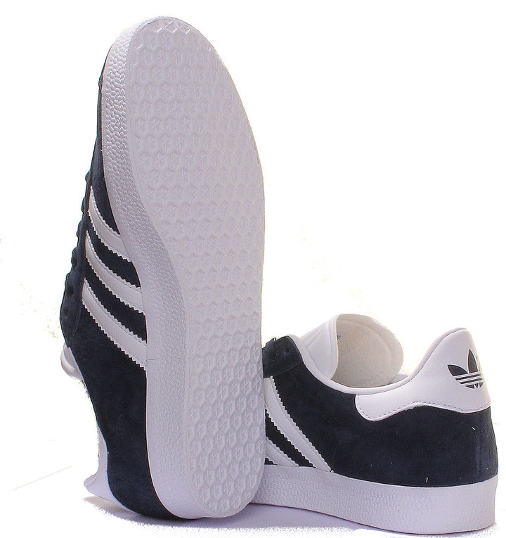 Adidas Gazelle Réédition Vintage unisexe des baskets à lacets des années 60 dans le style marine blanc