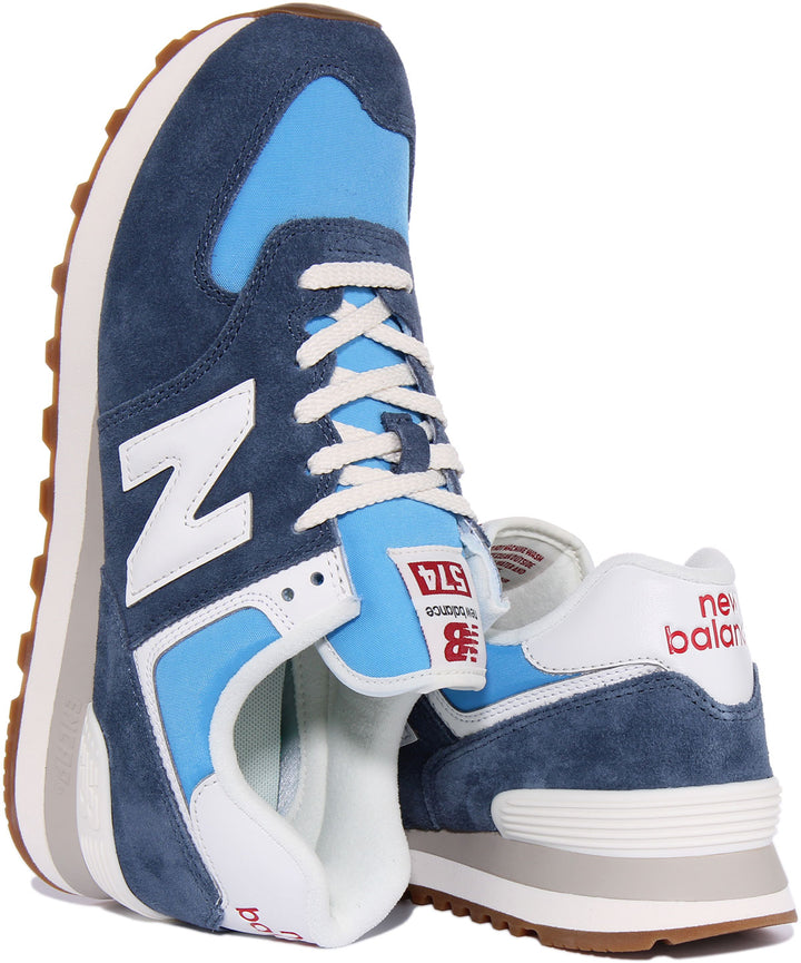 New Balance U574RA2 Zapatillas clásicas de ante con cordones para en marino azul