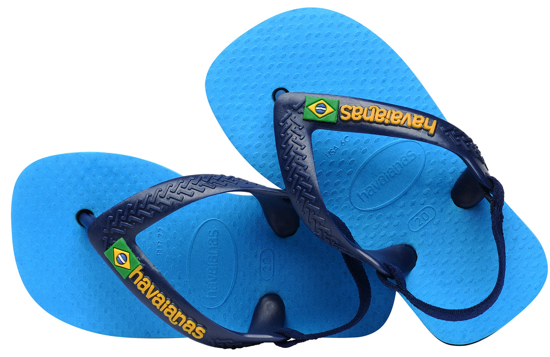Havaianas Brasil Logo II In Navy Blue For Toddler Baby Flip