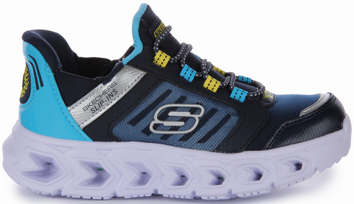 Skechers Hands Free Slips Hypno Flash 2.0 Odelux K der Masche Schlupf Auf Licht Bis Turnschuhe Mar e Blau