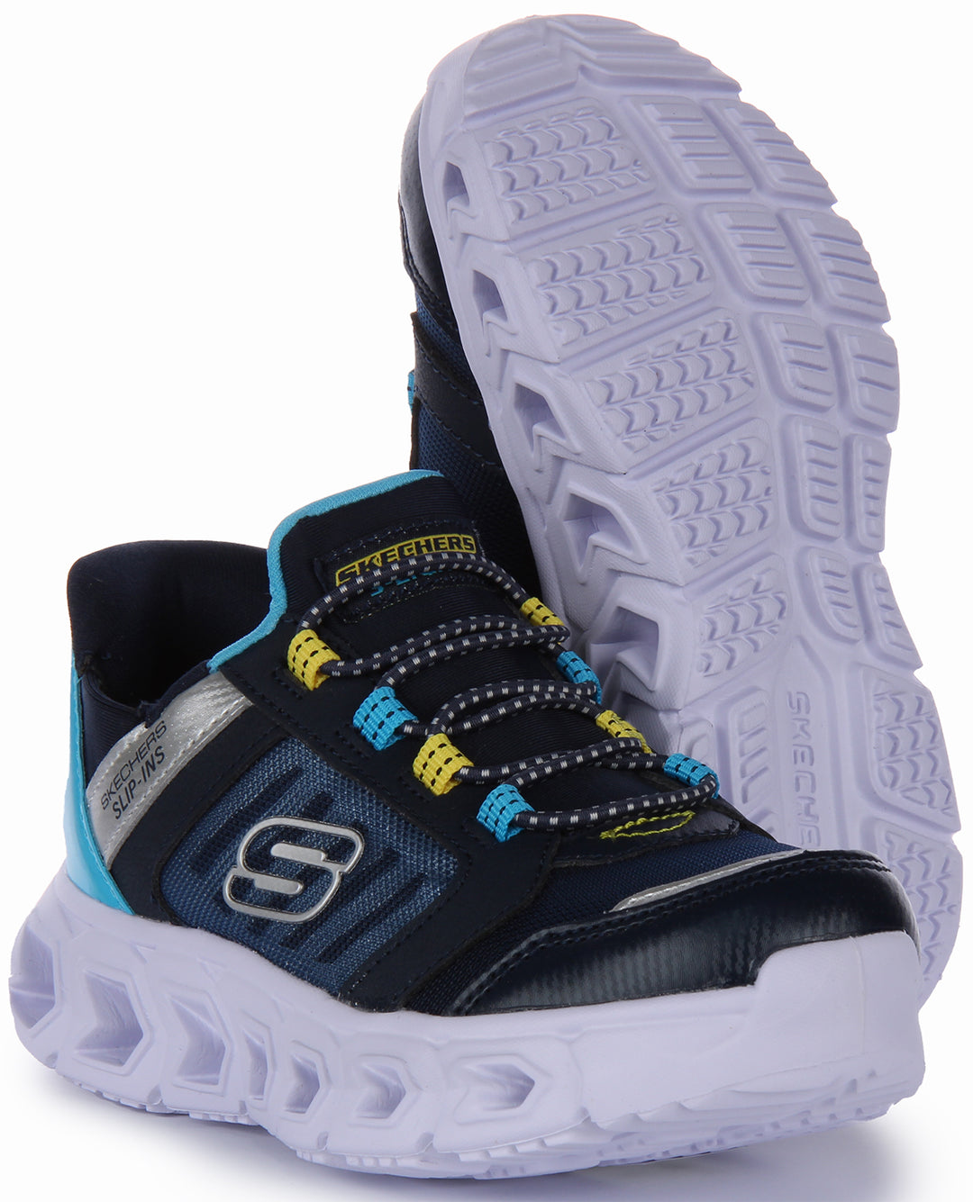 Skechers Hypno Flash en azul marino para niños Slip Ins