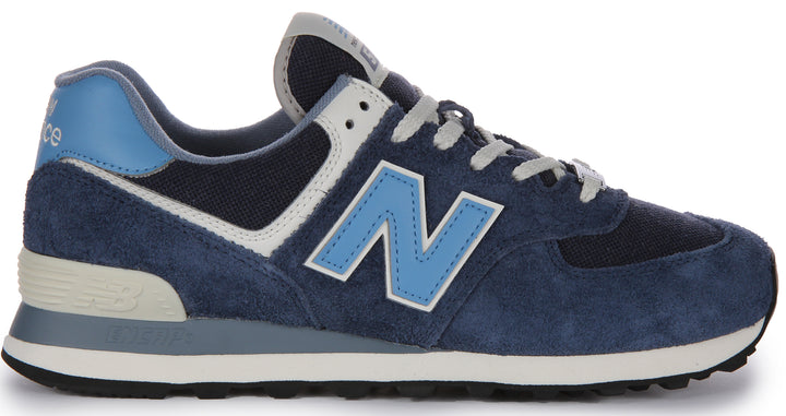 New Balance U574EZ2 Schnürung Wildleder Masche Turnschuhe Mar e Blau