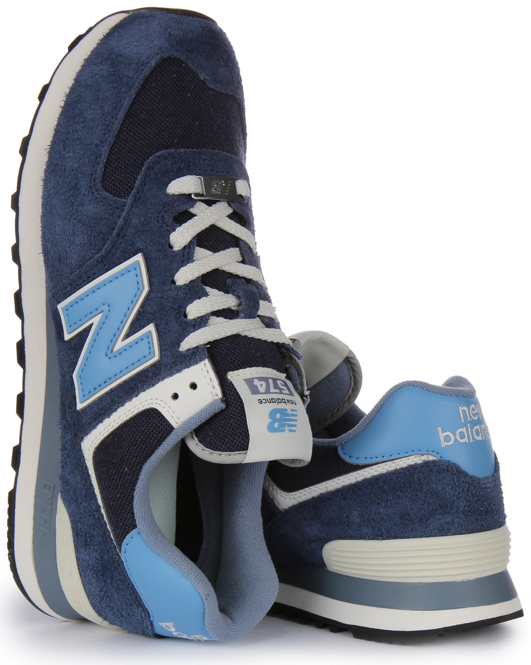 New Balance U574EZ2 Schnürung Wildleder Masche Turnschuhe Mar e Blau