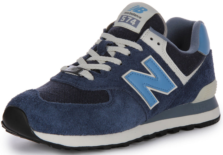 New Balance U574EZ2 Baskets à lacets en daim et maille poure en marine bleu