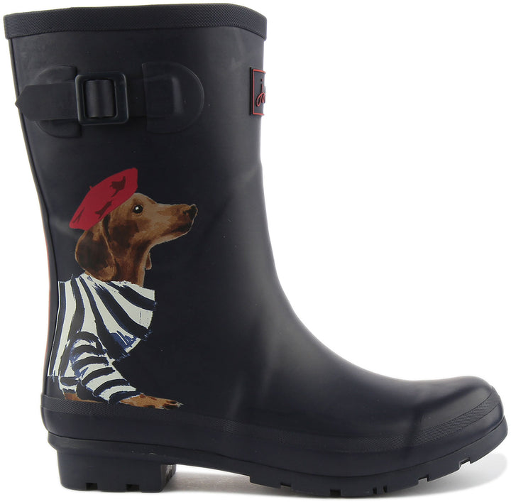 Joules Molly Welly Sausage Dog In Navy For Women
