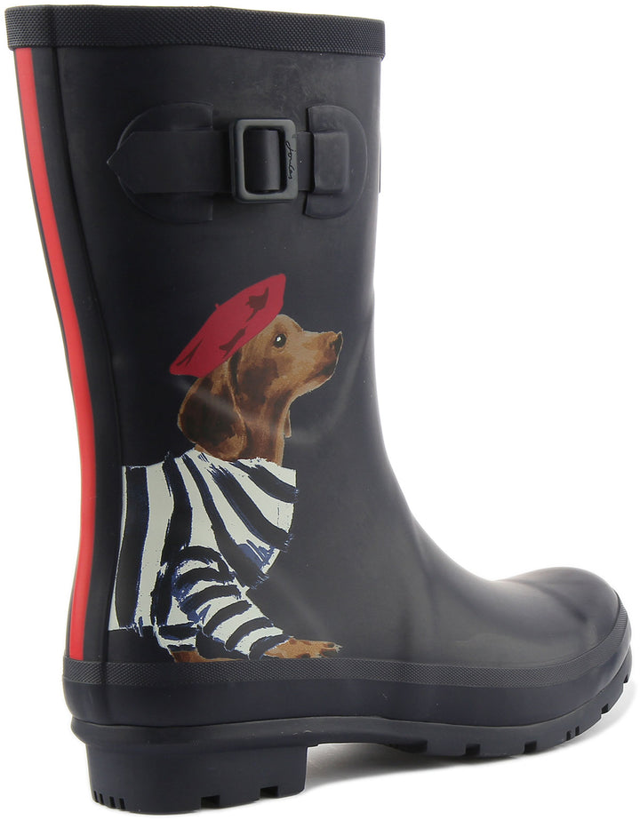 Joules Molly Welly Sausage Dog In Navy For Women