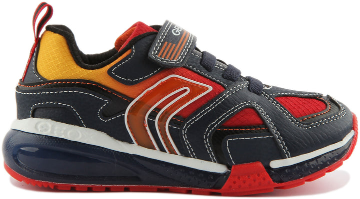 Geox J Bayonyc In Navy Red For Kids