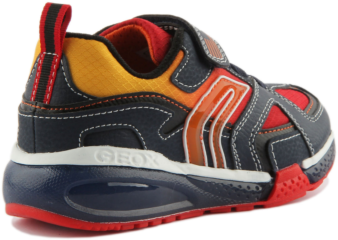Geox J Bayonyc In Navy Red For Kids