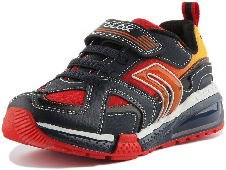 Geox J Bayonyc In Navy Red For Kids