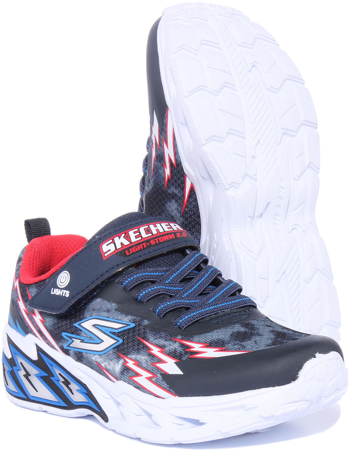 Skechers Light Storm 2.0 K der Synthetik Masche Schlupf Auf Licht Oben Turnschuhe Mar e Rot