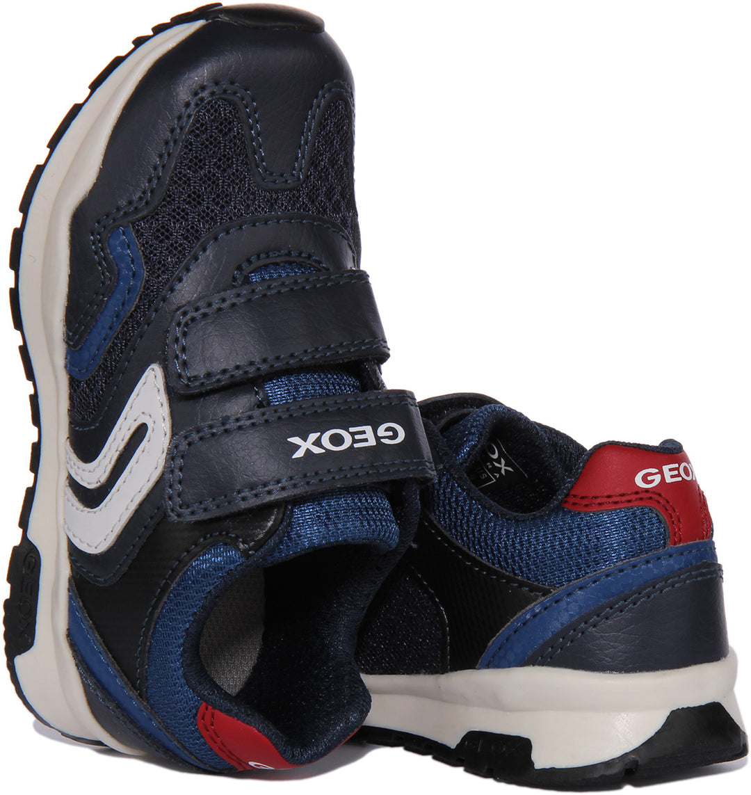 Geox Boys J Pavel Sneakers - Breathable Retro Running Style Shoes With Antibacterial Insole