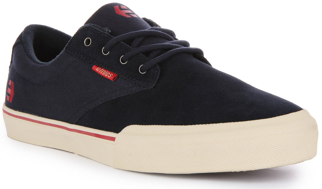 Etnies Jameson Vulc Baskets à lacets en daim et toile pour hommes en marine rouge