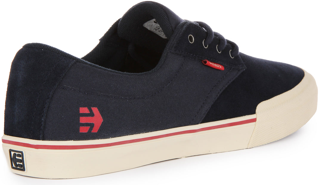 Etnies Jameson Vulc Baskets à lacets en daim et toile pour hommes en marine rouge