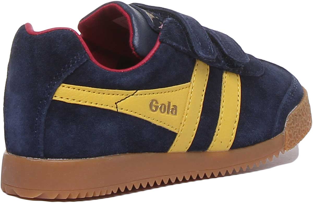 Gola Classics Harrier Kids With Velcro Straps In Navy Sun Retro