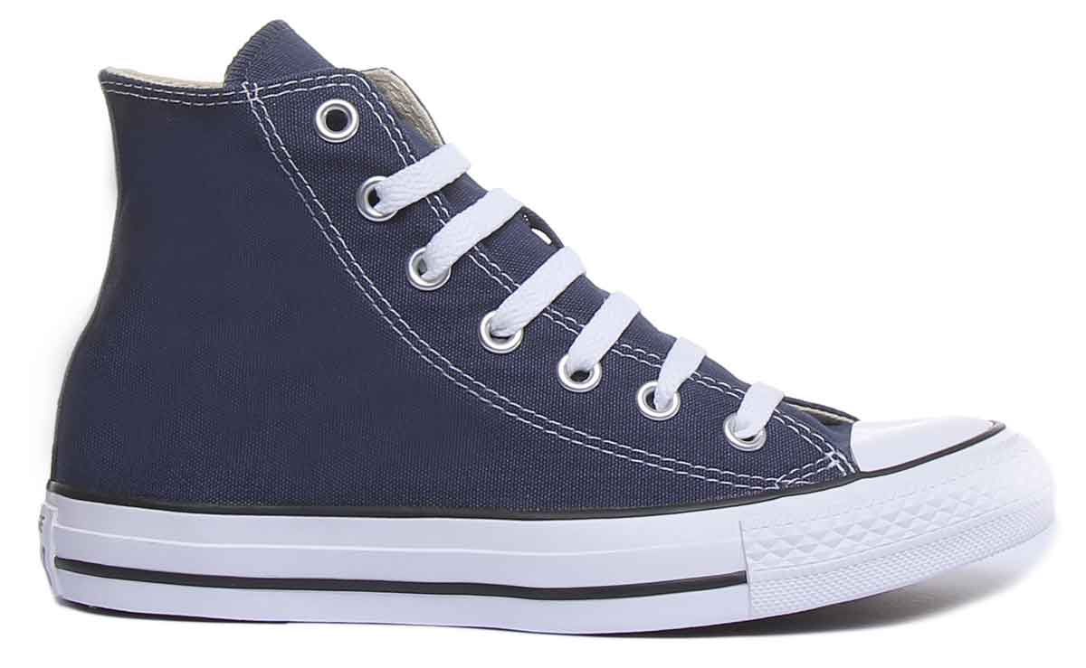 Converse All Star High Top Canvas Trainer In Navy White For Women