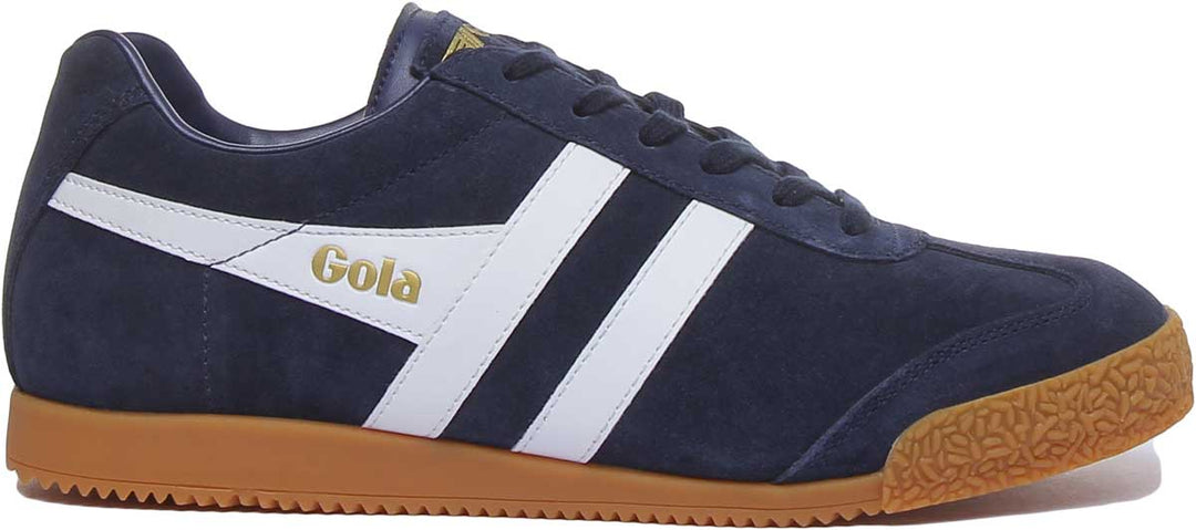 Gola Classics Harrier Zapatillas clásicas con cordones de ante y piel para hombre en marine blanco