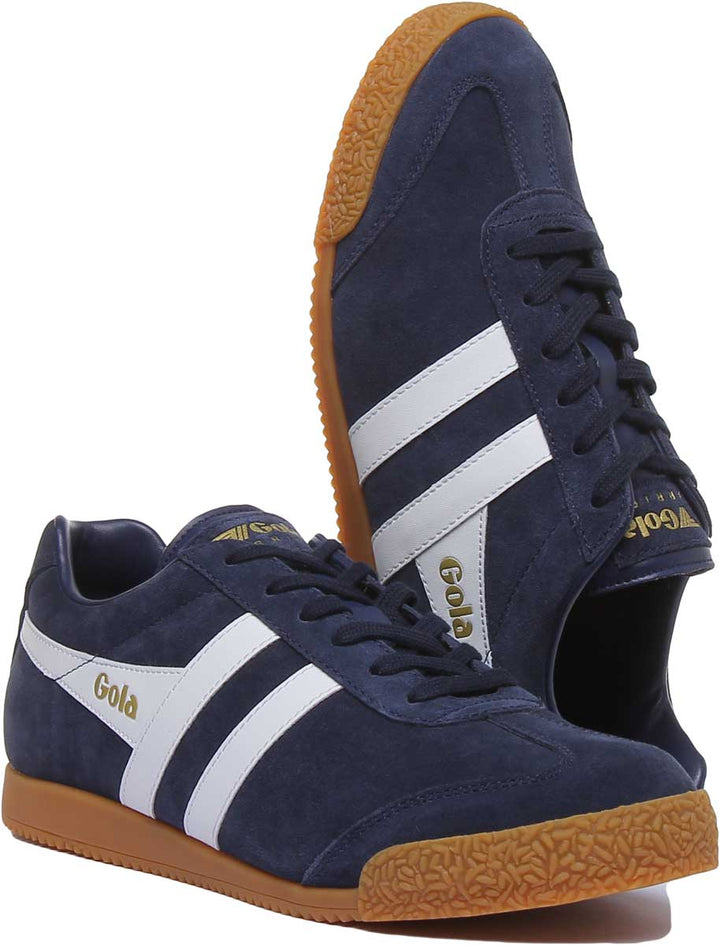 Gola Classics Harrier Zapatillas clásicas con cordones de ante y piel para hombre en marine blanco