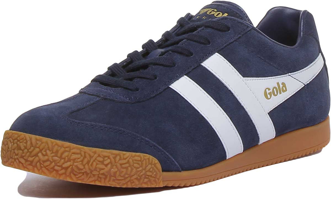 Gola Classics Harrier Zapatillas clásicas con cordones de ante y piel para hombre en marine blanco