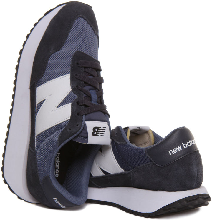 New Balance MS237 Chaussureses à lacets, en daim et en maille, en marine blanc