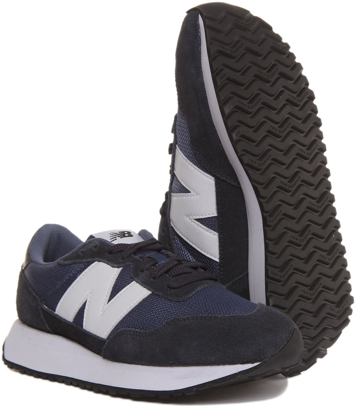 New Balance MS237 Chaussureses à lacets, en daim et en maille, en marine blanc