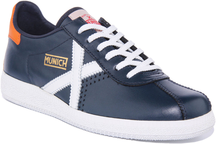 Munich Barru 119 Zapatillas de deporte retro con cordones para hombre en marino blanco