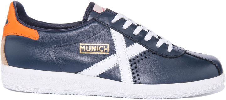 Munich Barru 119 Zapatillas de deporte retro con cordones para hombre en marino blanco