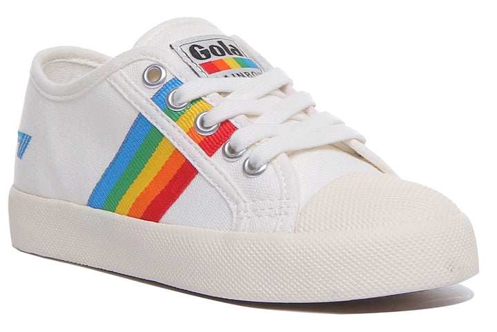 Gola Classics Coaster Rainbow Zapatillas con cordones para niños en blanco roto