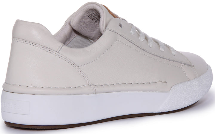 Josef Seibel Claire 01 Zapatillas con cordones de piel para mujer en blanco roto