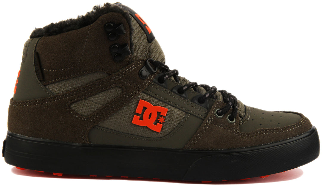 Dc Shoes Pure Hi Top Wc In Olive For Men
