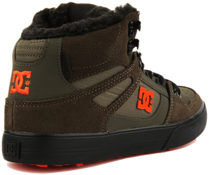 Dc Shoes Pure Hi Top Wc In Olive For Men