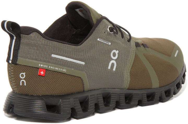 On Running Cloud 5 Waterproof Chaussures de course à lacets pour hommes en olive