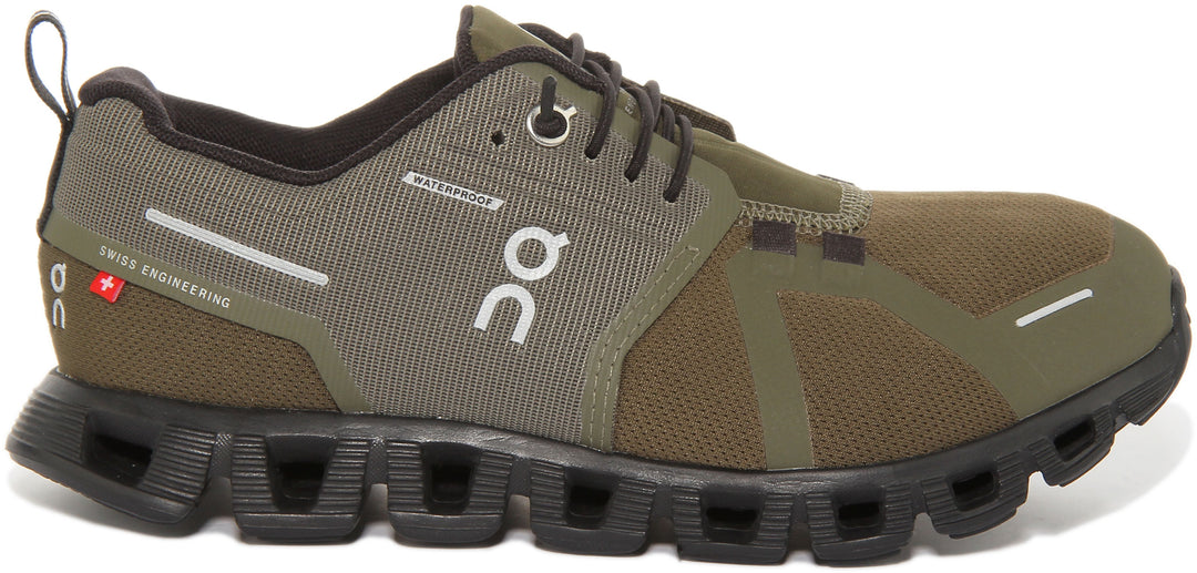 On Running Cloud 5 Waterproof Zapatillas de running con cordones para mujer en oliva