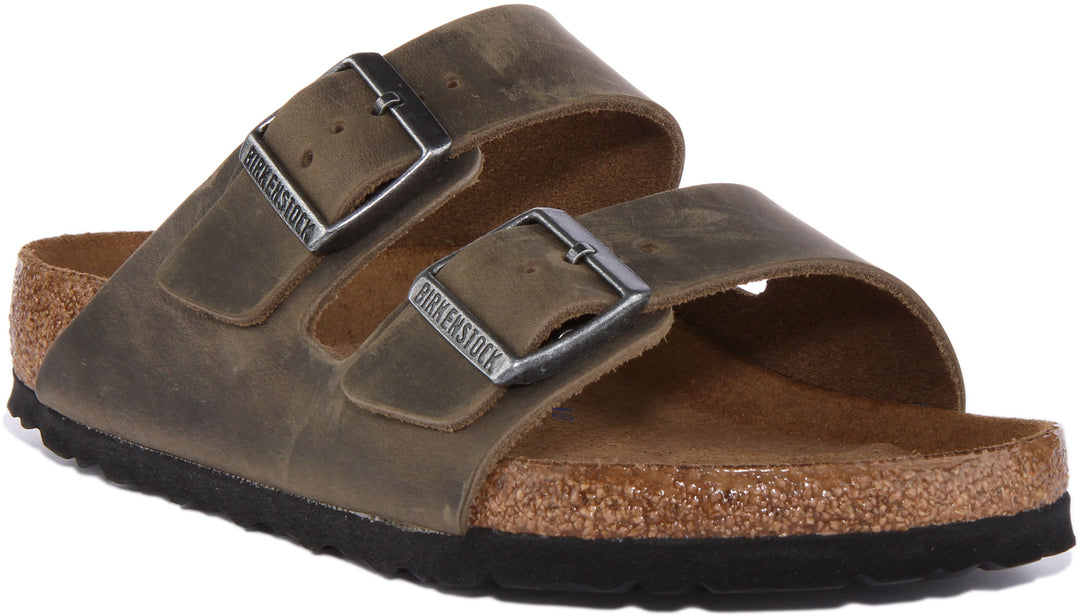 Birkenstock Arizona BS en Olive Sandalias de cuero de planta