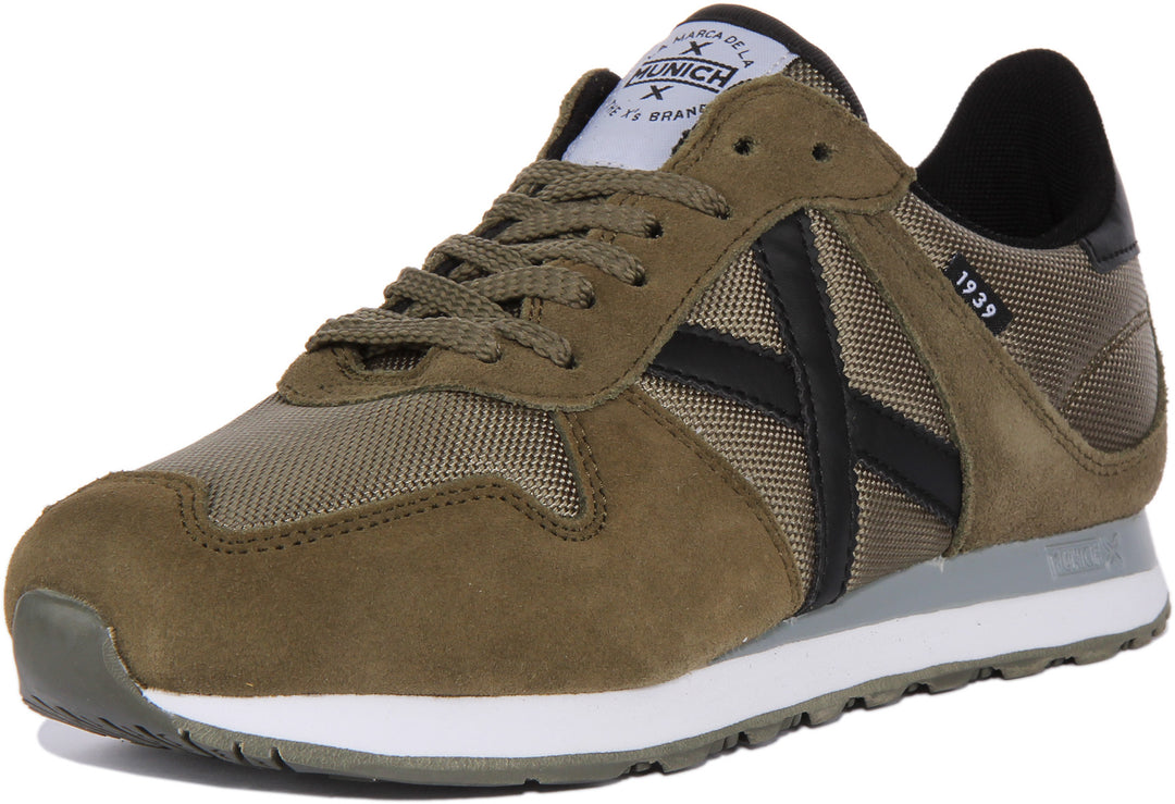 Trampolín Imposible Circular Munich Massana 433 In Olive For Men | Lace up Classic Retro Trainers –  4feetshoes