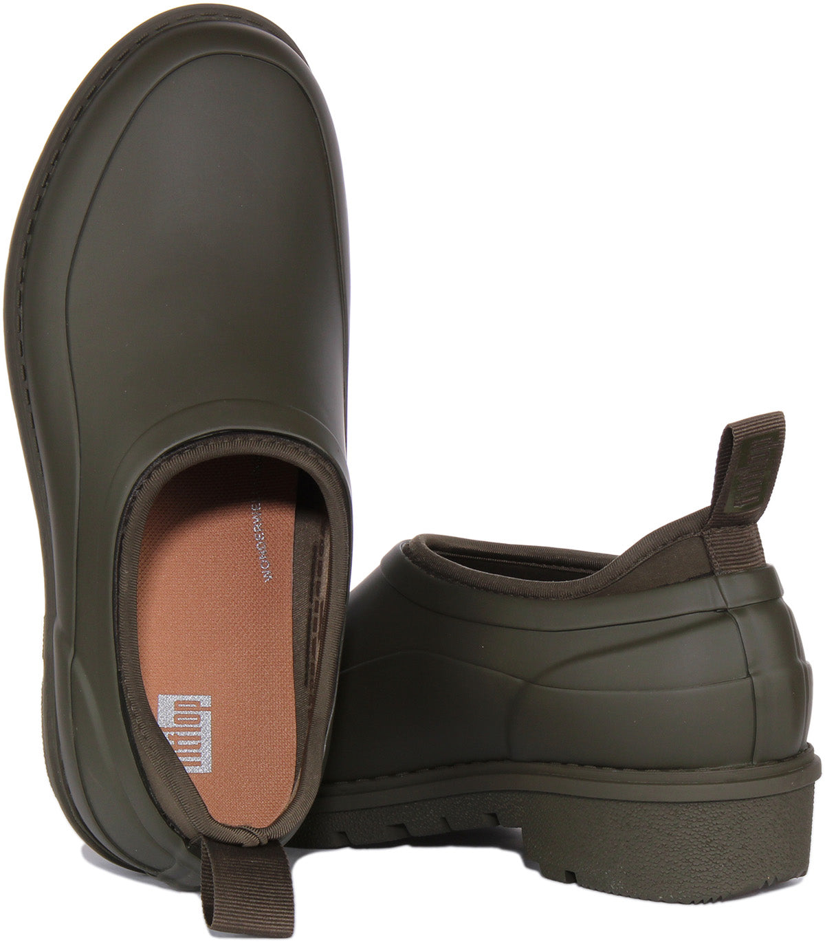 Fitflop Wonderclog In Olive For Women Garden Waterproof Slip On Clogs 4feetshoes