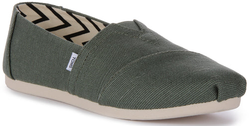 Toms Alpargata Heritage In Olive Green For Women