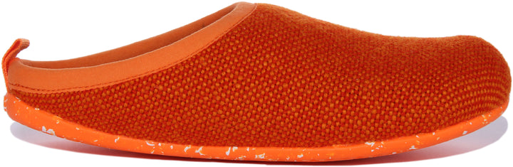 Camper Wabi Pantofole da interno in lana e viscosa da donna in arancione