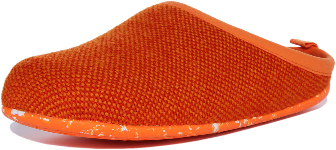 Camper Wabi Pantuflas de interior de lana y viscosa para mujer en naranja