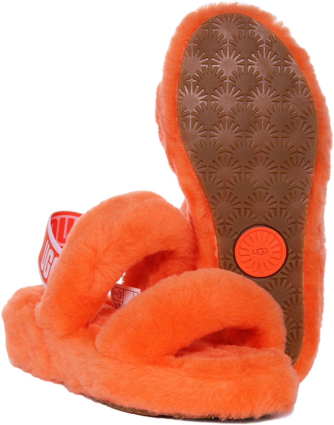 Ugg Oh Yeah Sandalo di pelliccia di pecora con retro elasticizzato da donna in arancione