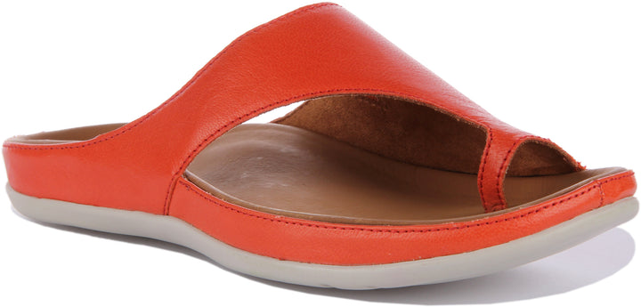 Strive Capri II Frauen Leder Zehe Schleife Sandale Orange