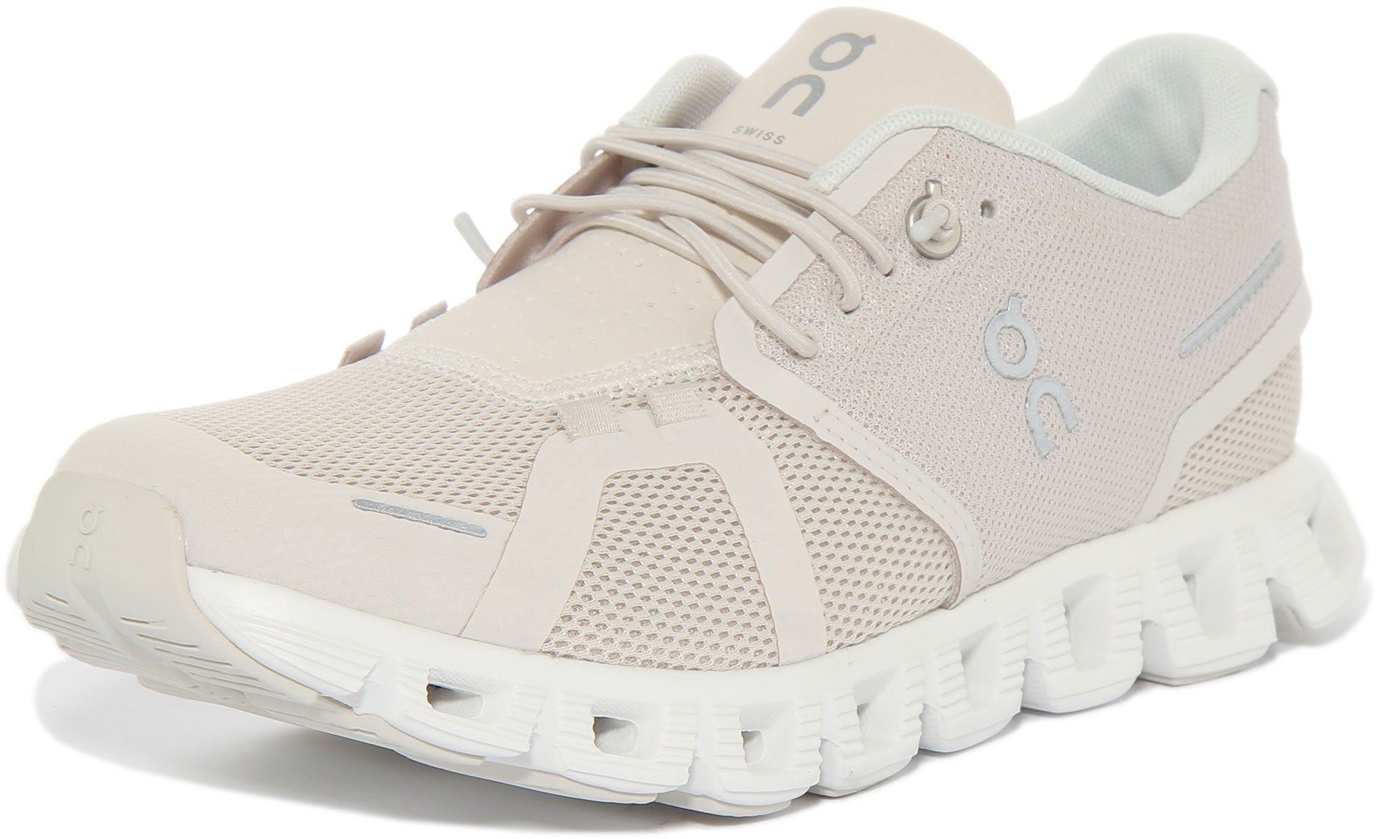 On Running Cloud 5 Pearl White | Womens Lace Up Cloud Trainers – 4feetshoes